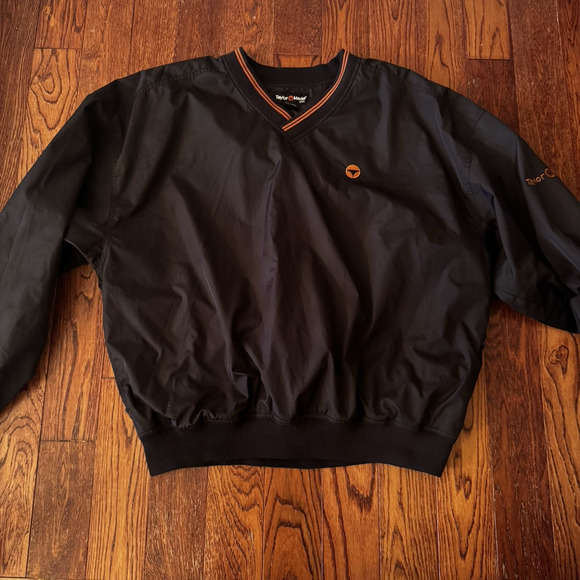 TaylorMade Golf Pullover Jacket XXL Black Orange Logo Windbreaker Vintage - Picture 5 of 12